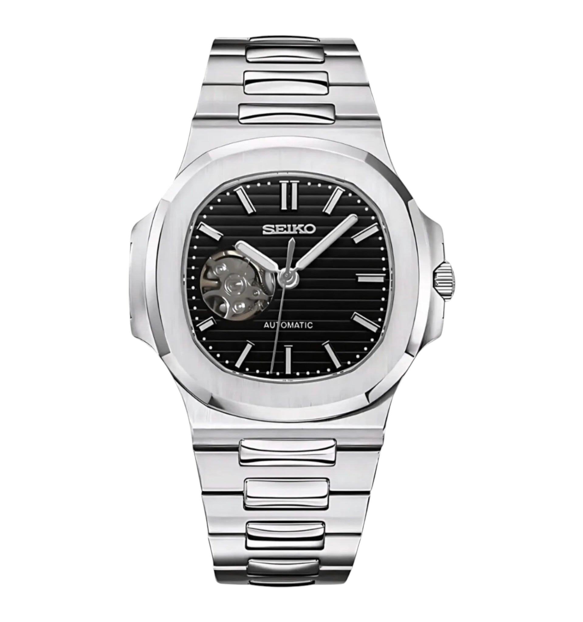 SEIKO MOD NAUTILUS | OFFENES HERZ SCHWARZ